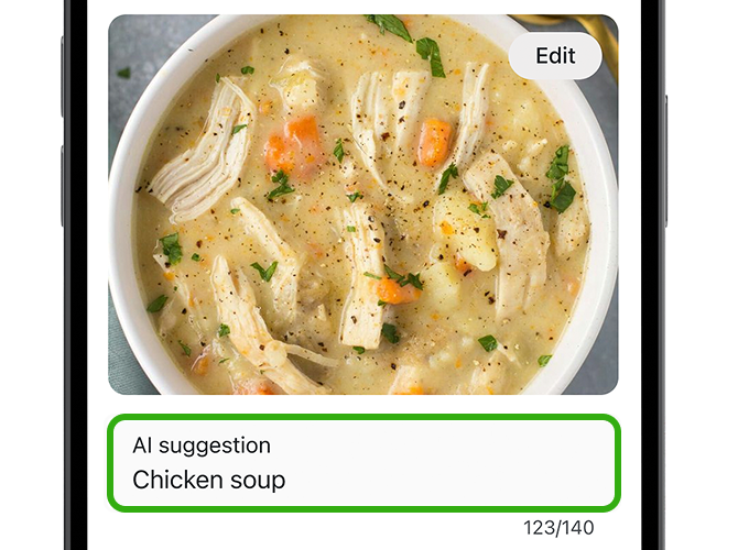 smart food log screen on dexcom app