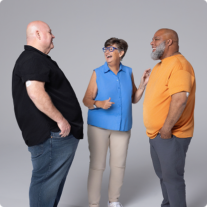 People talking wearing dexcom sensors