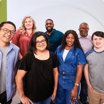 group of people smiling together