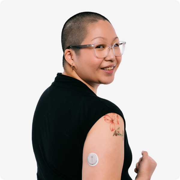 Woman wearing the Dexcom G7 Sensor