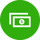 Dollar sign and checkmark icon