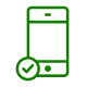Graphic of a smartphone with a checkmark next to it