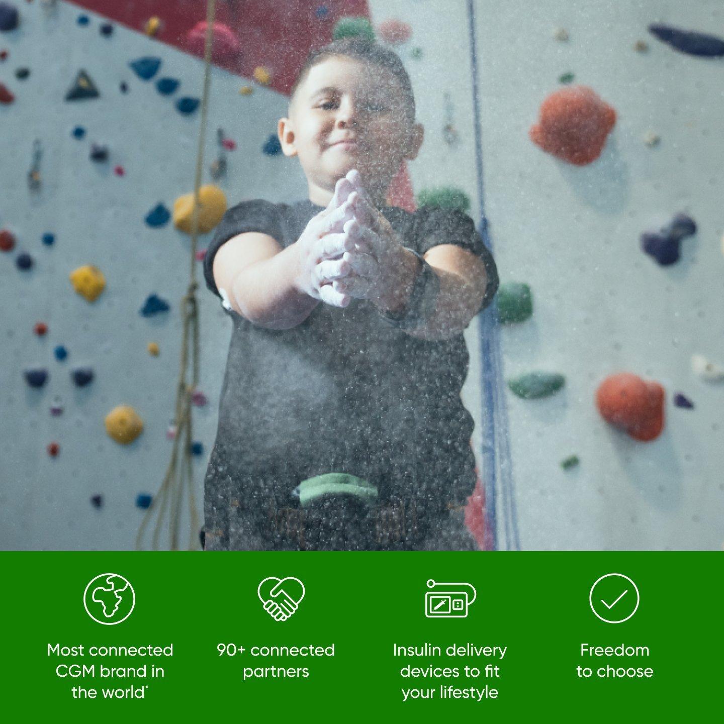 Dexcom Warrior rock climbing