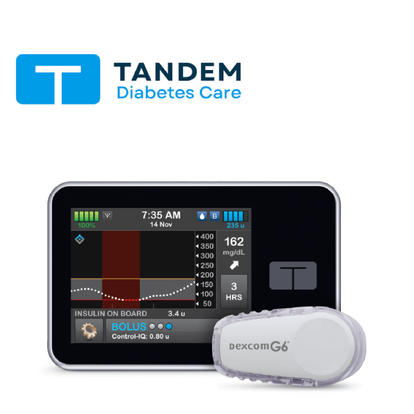 tandem system with dexcom sensor and logo