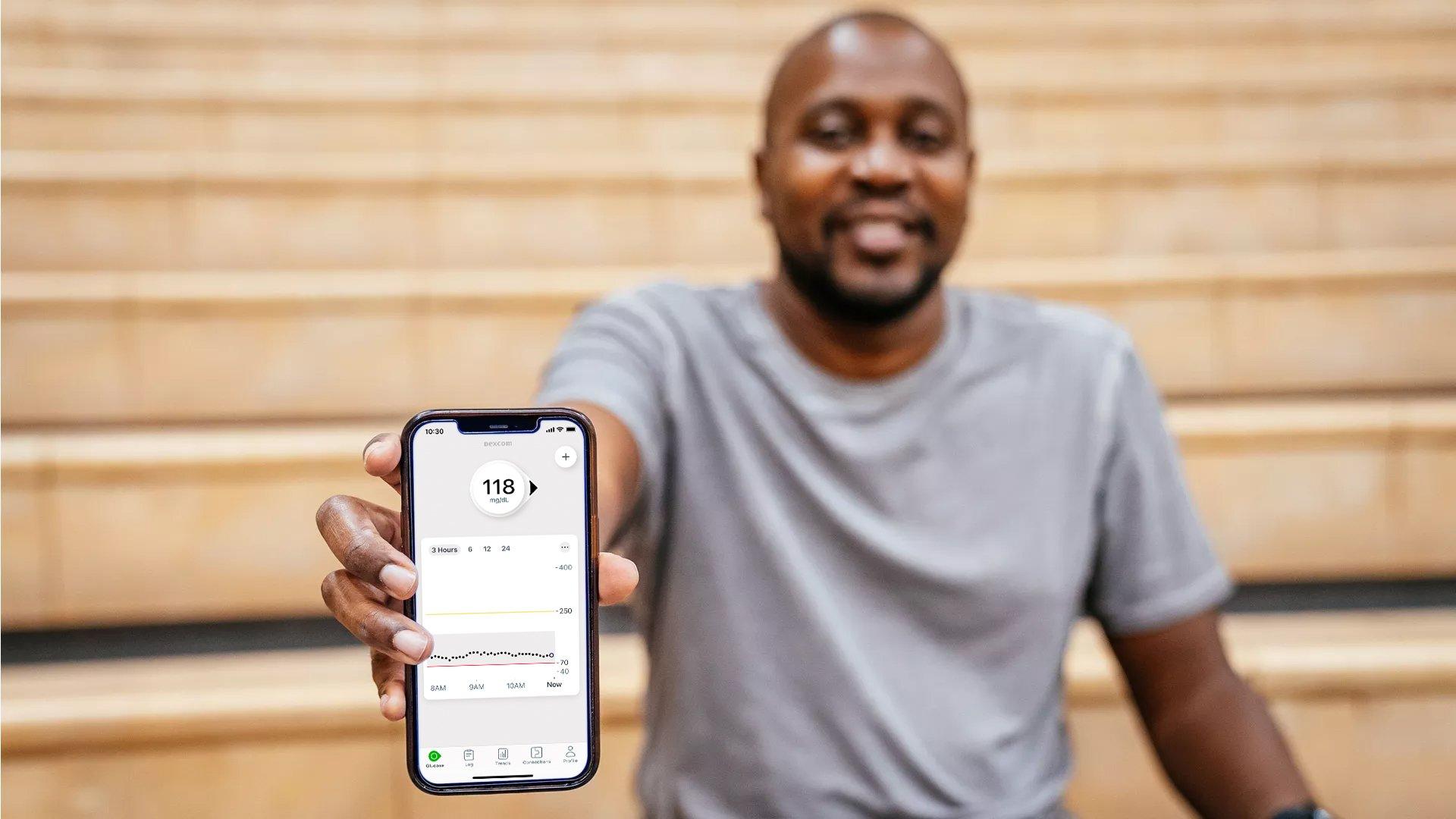 man looking at smartphone