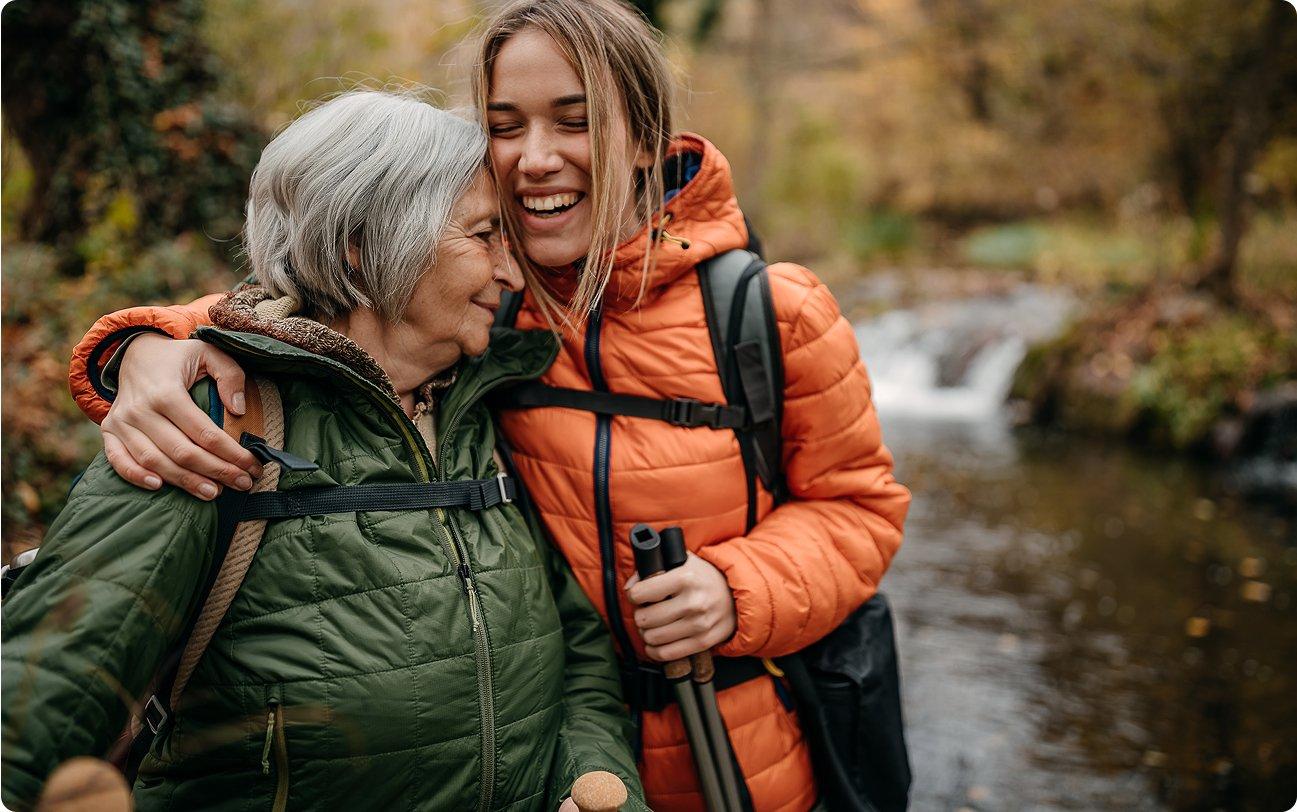 2 women Hiking