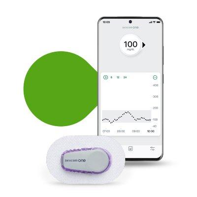 Dexcom ONE glucose monitor for type 1 or type 2 diabetes
