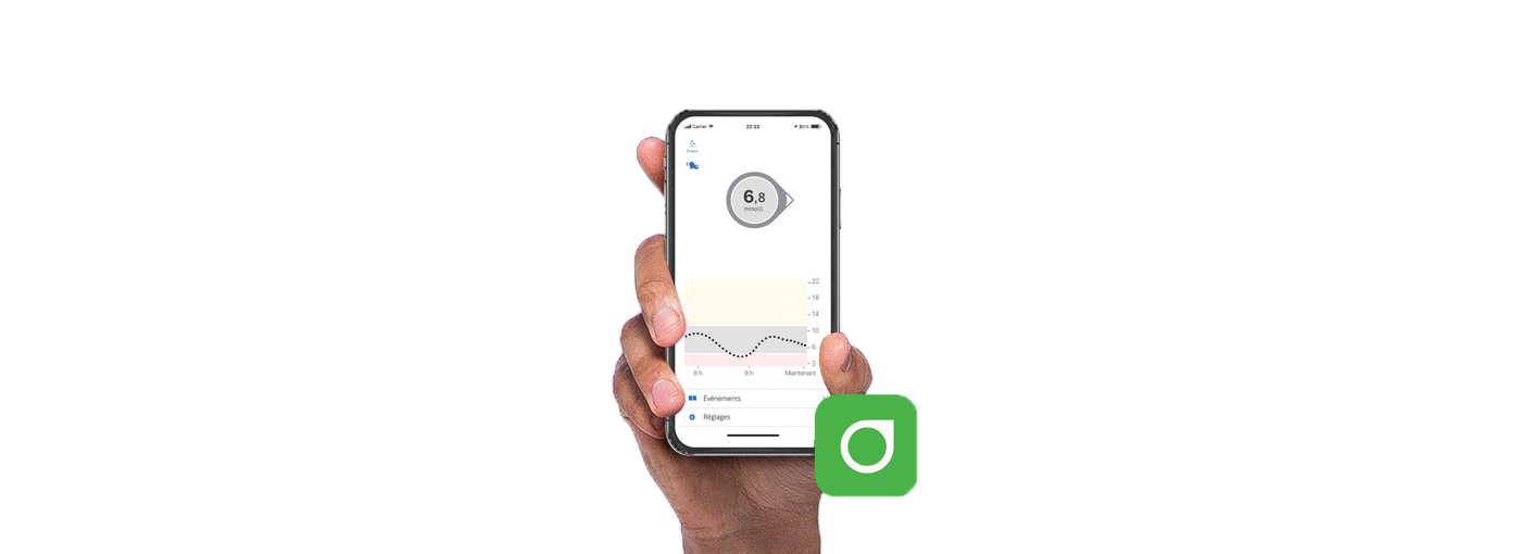 Dexcom G6 App dans un téléphone