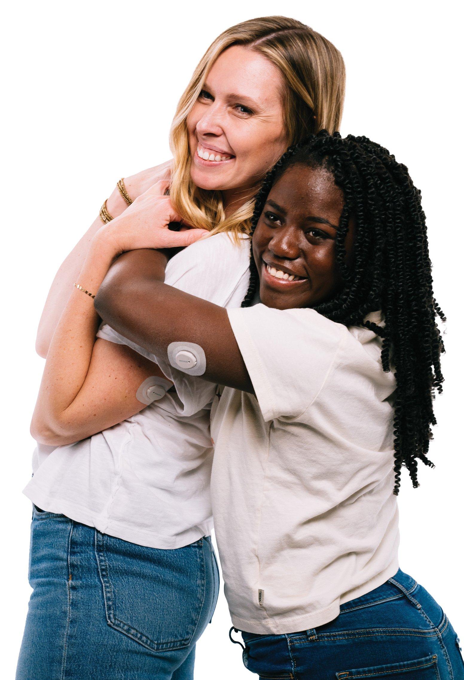 Keary and Zola hugging