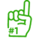 Hand holding up pointer finger