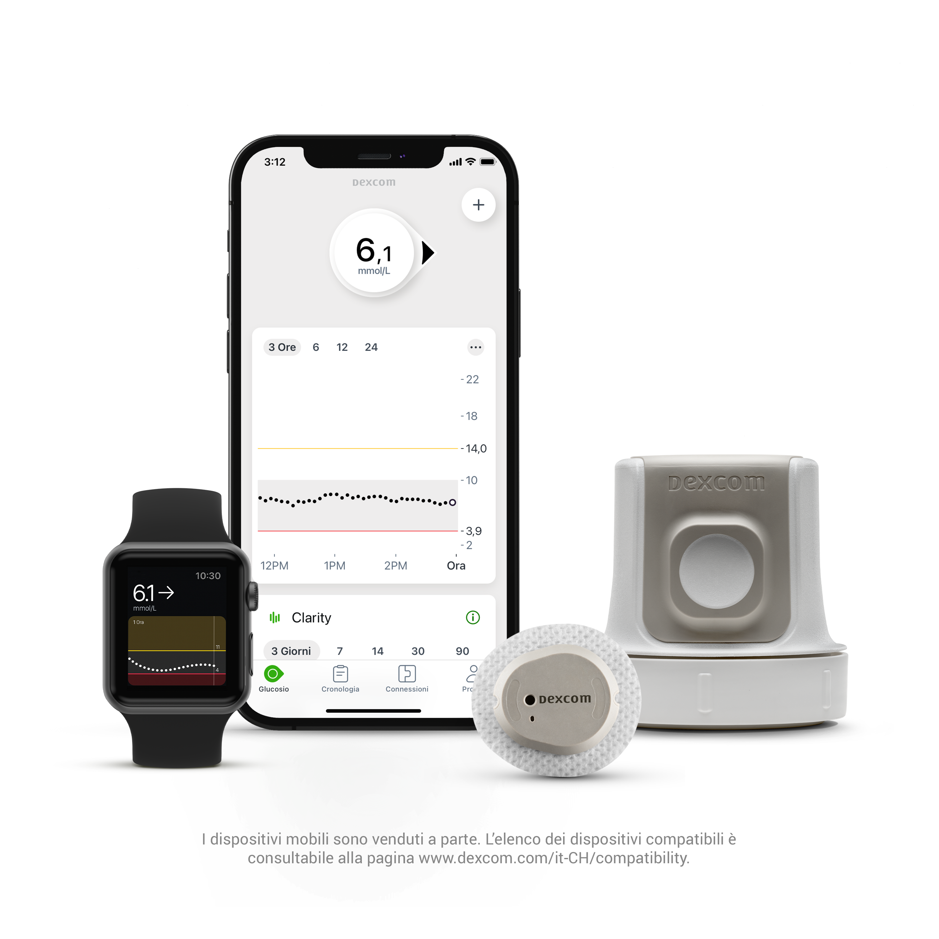 Application, capteur et applicateur Dexcom G7 - Appareils intelligents vendus séparément. Pour consulter une liste des appareils compatibles, allez à dexcom.com/compatibility