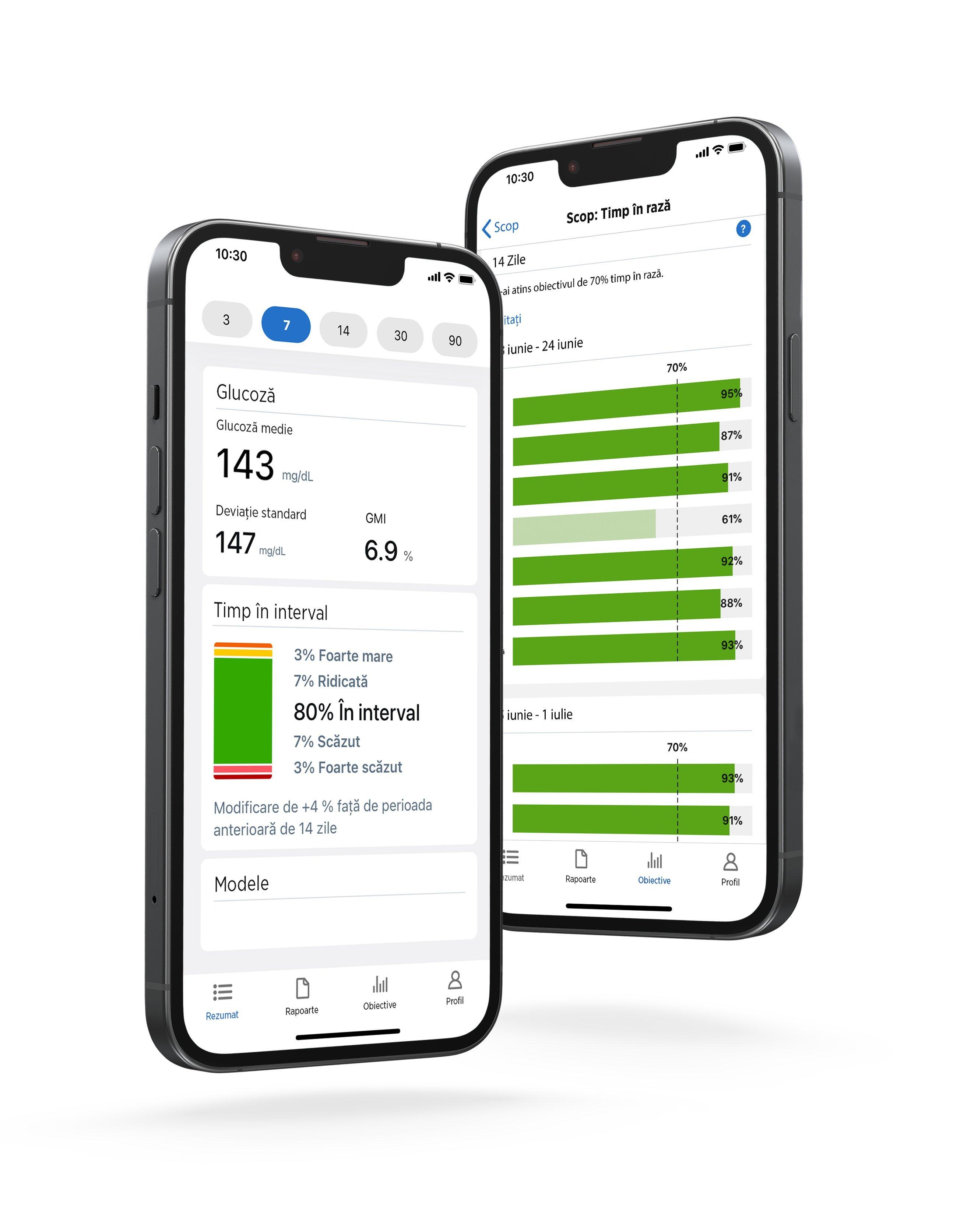 Dexcom Clarity on a mobile phone - smart devices sold separately