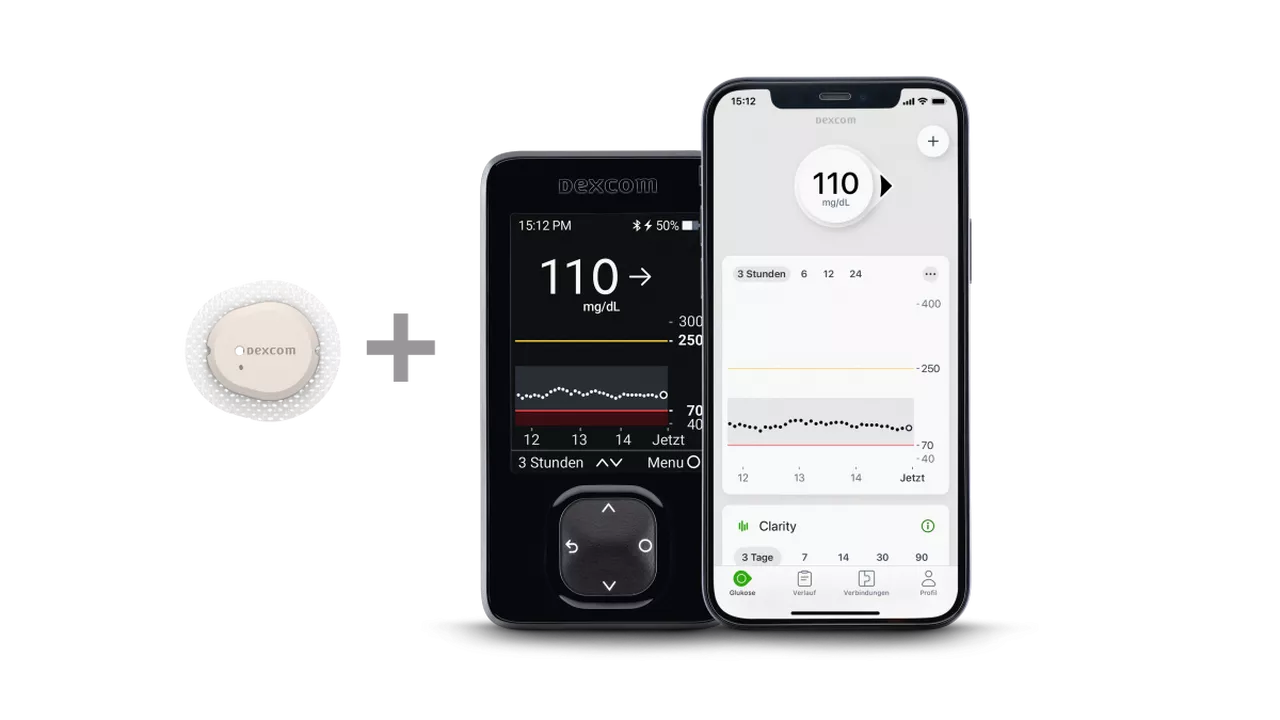 Birleştirilmiş Dexcom G7 CGM sensör ve verici (Tek parça)