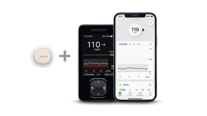 Dexcom G7 وهاتفين ذكيين مزودين بقراءات الجلوكوز