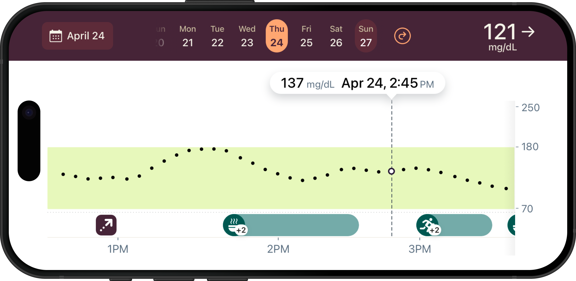 Stelo app on horizontal smart phone