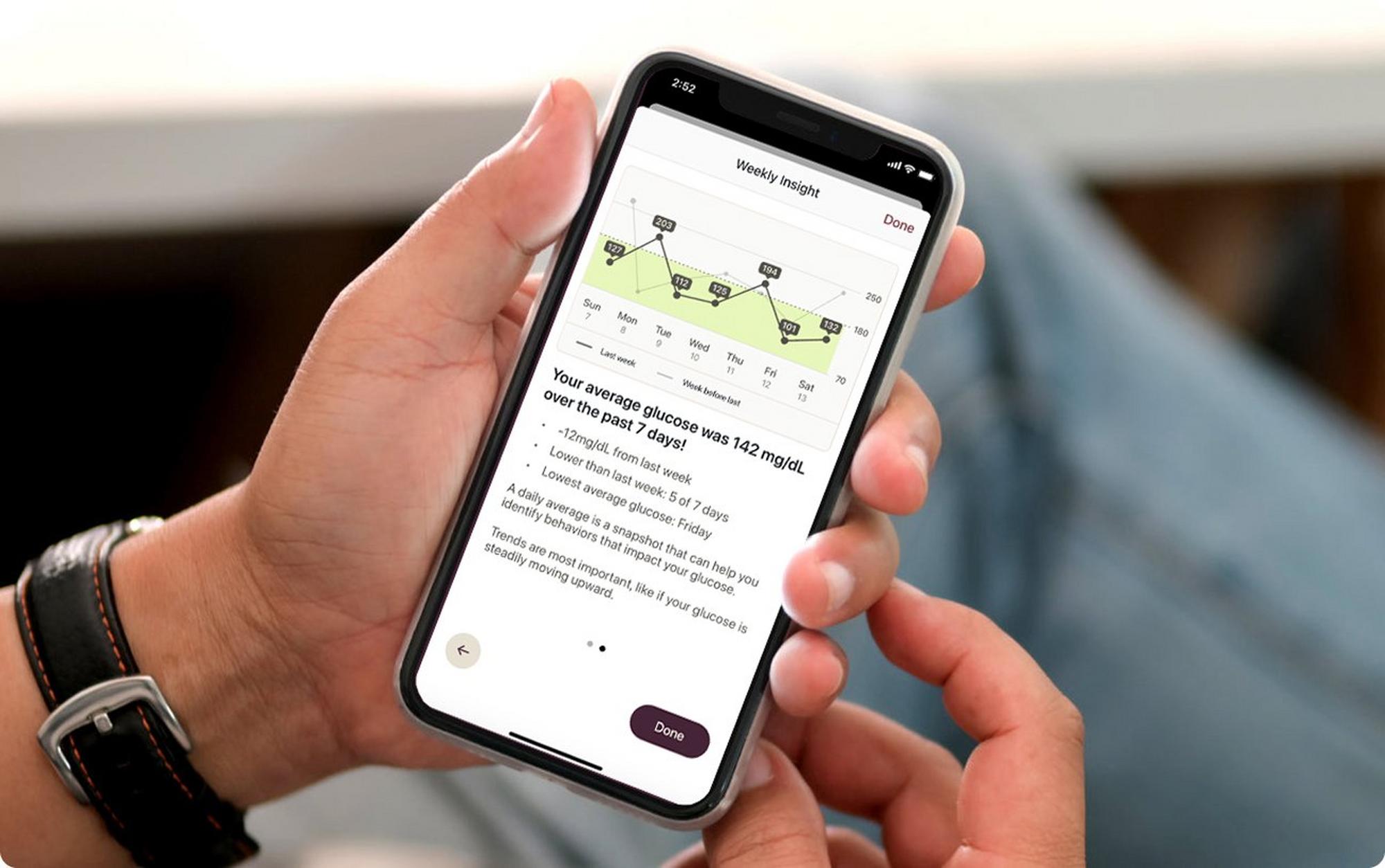 stelo app screen weekly insights
