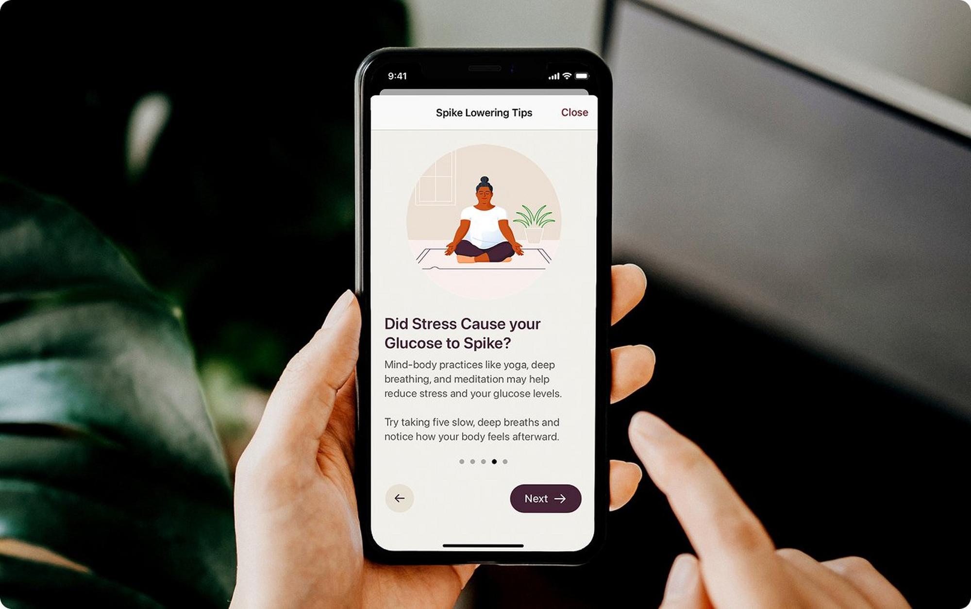 Stelo app on smart phone device