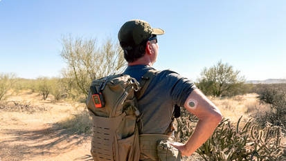 herb wearing the Stelo sensor while hiking