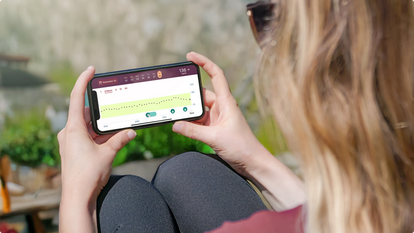 Stelo app showing glucose levels