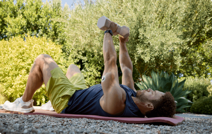 Man working out in nature