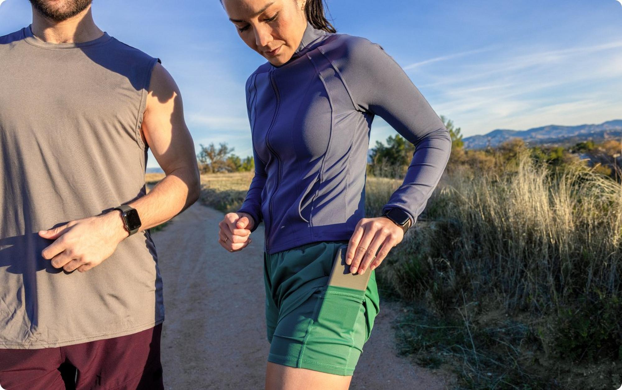 Man and woman exercising outdoors