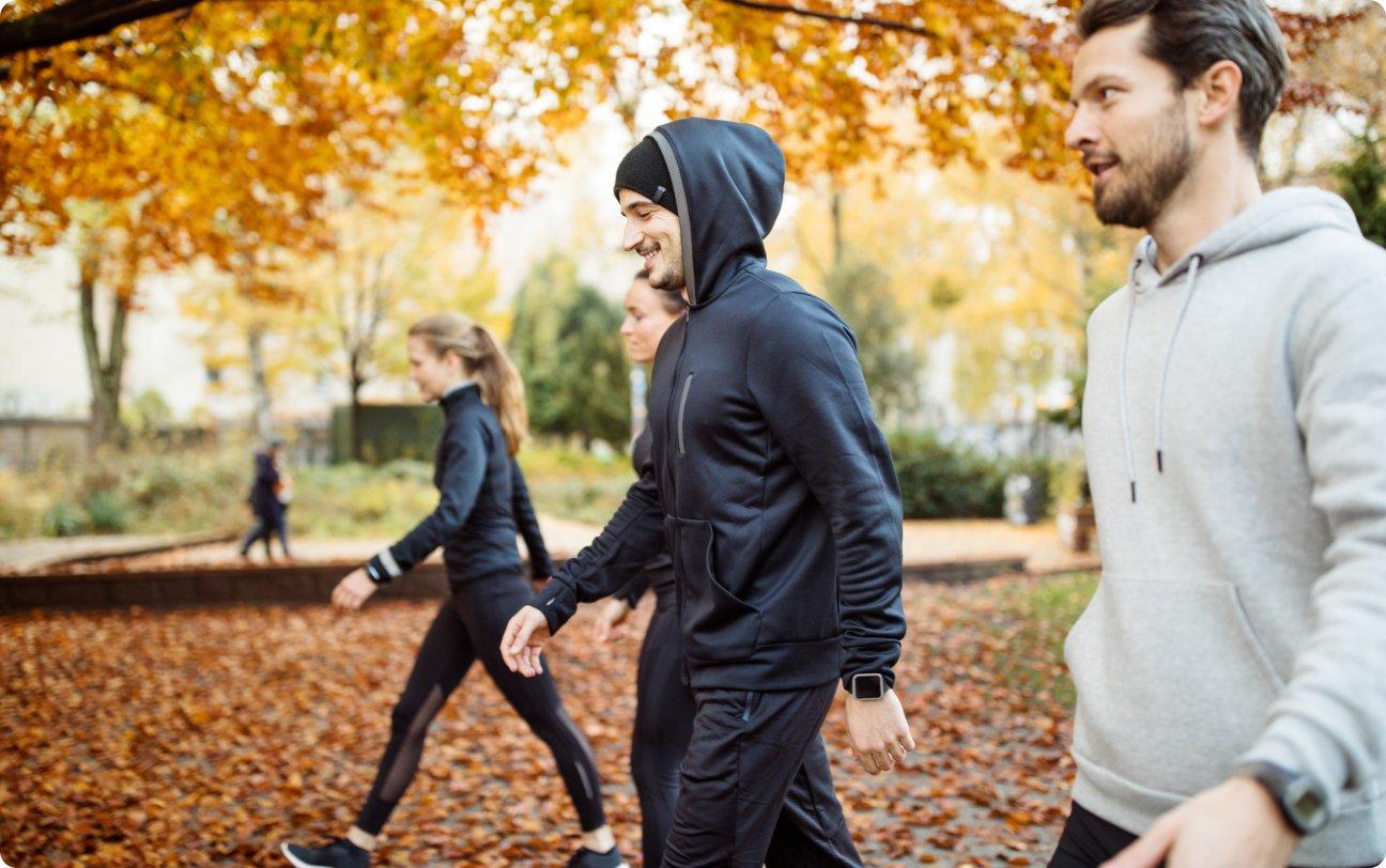 People walking outside