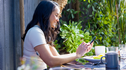 Woman looking at her phone