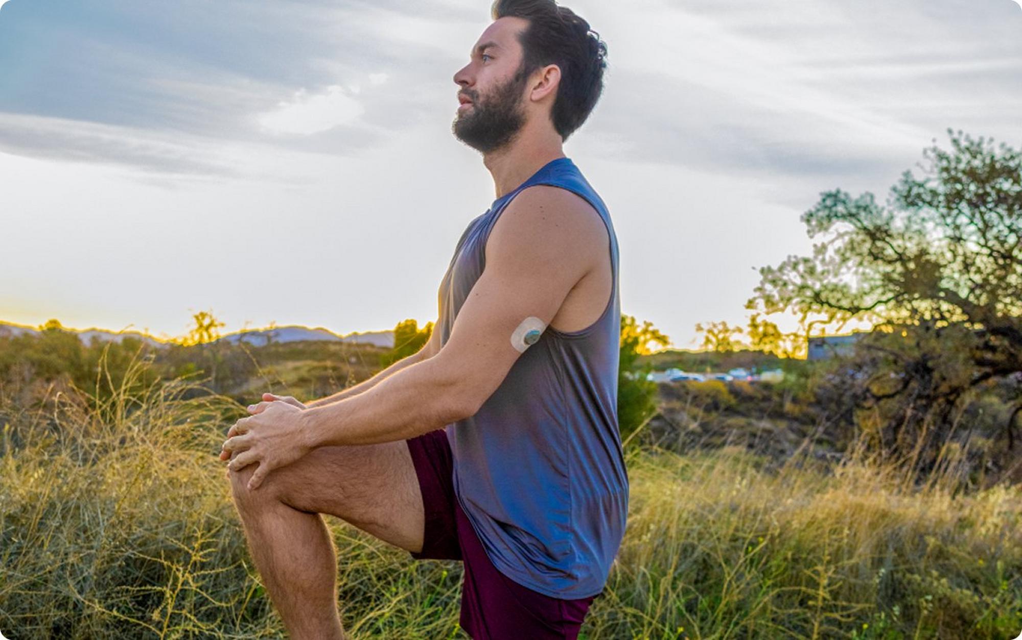 Man stretching after a jog