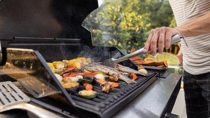 person grilling on the bbq