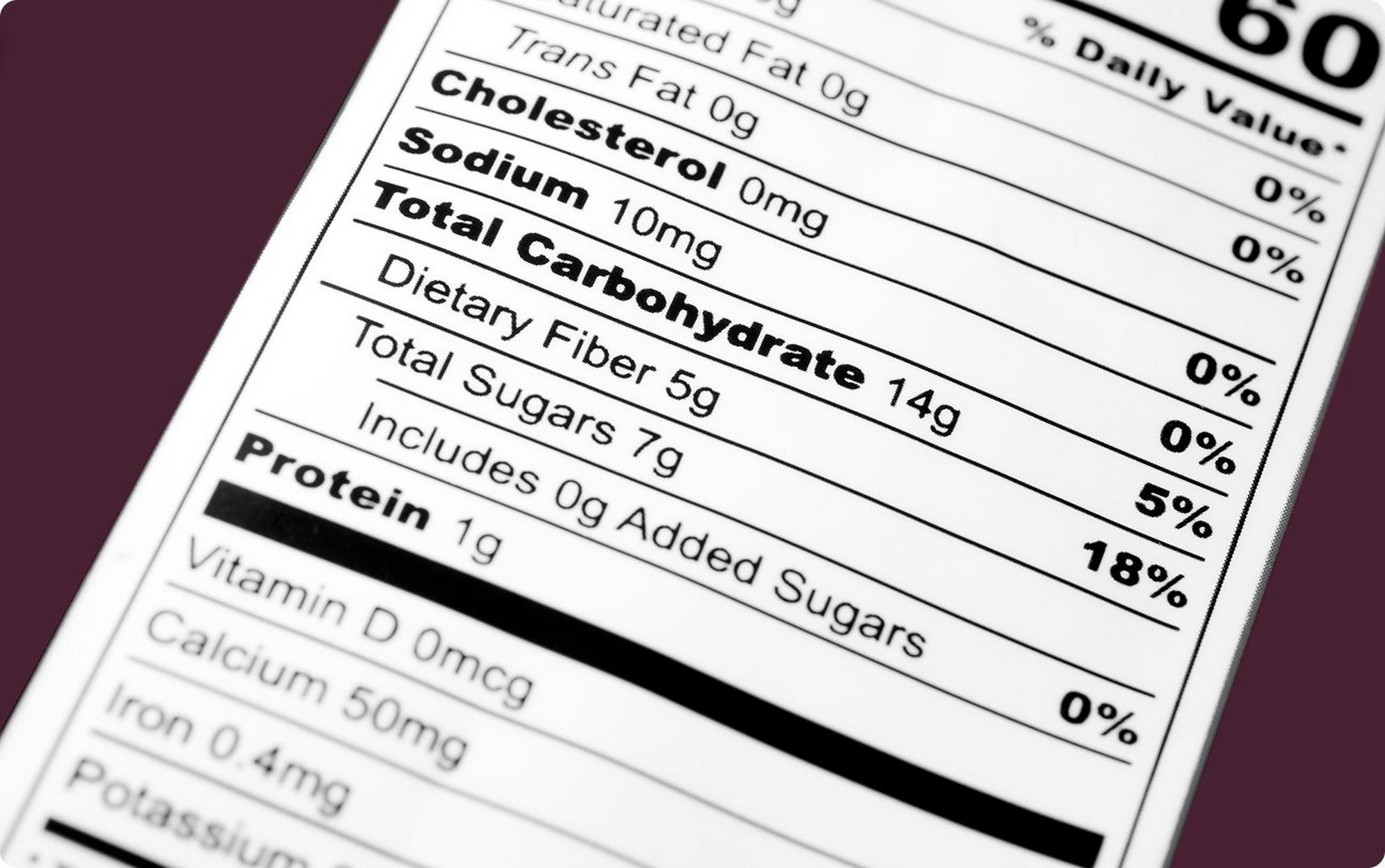 nutrition label