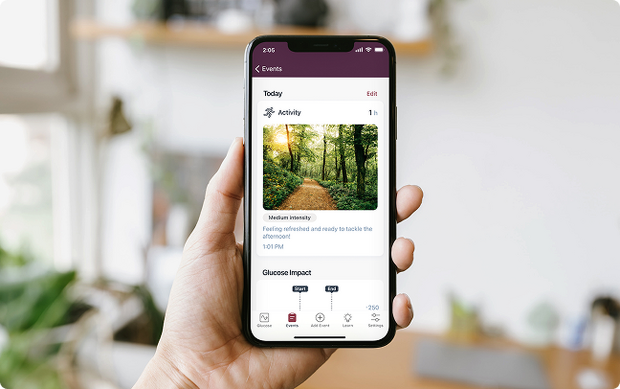 phone showing events page of the stelo app