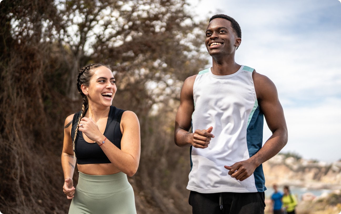 friends running outdoors