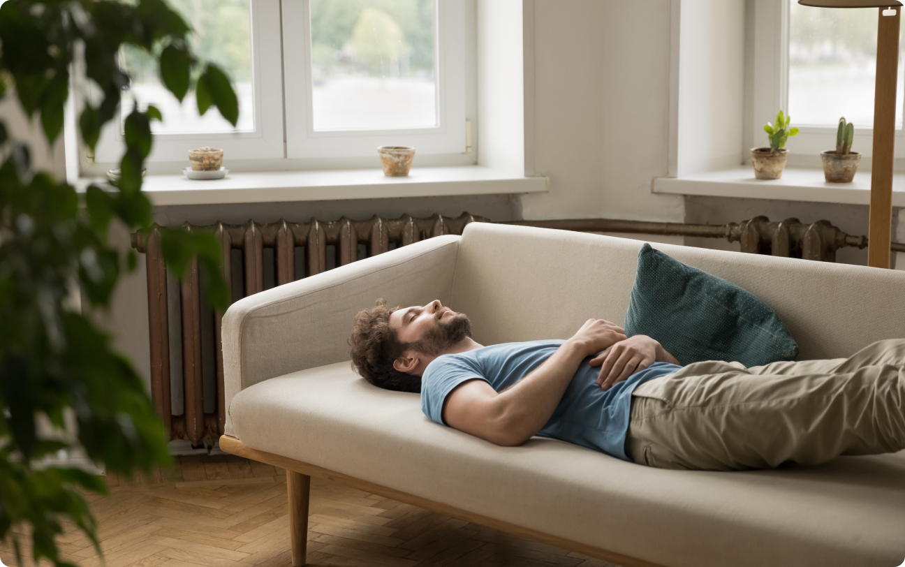 Man Lying on couch