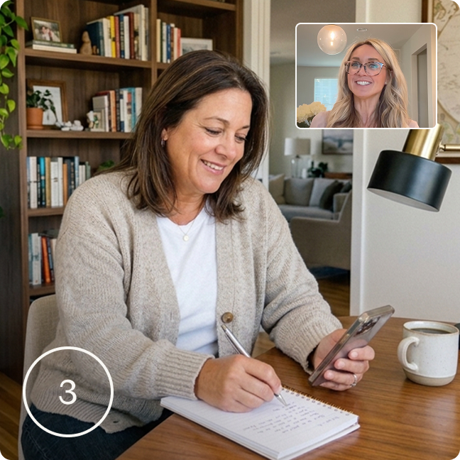 Step 3 of the video call, a specialist will help you make sense of all the insights.