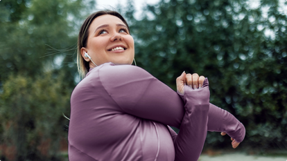 Woman stretching in nature