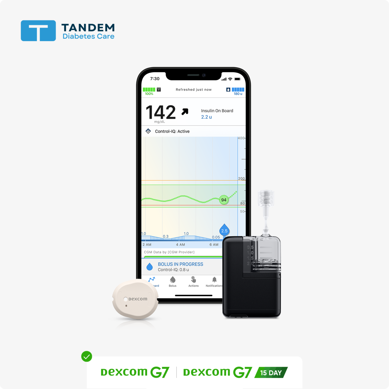 The Tandem Mobi system with Dexcom G7