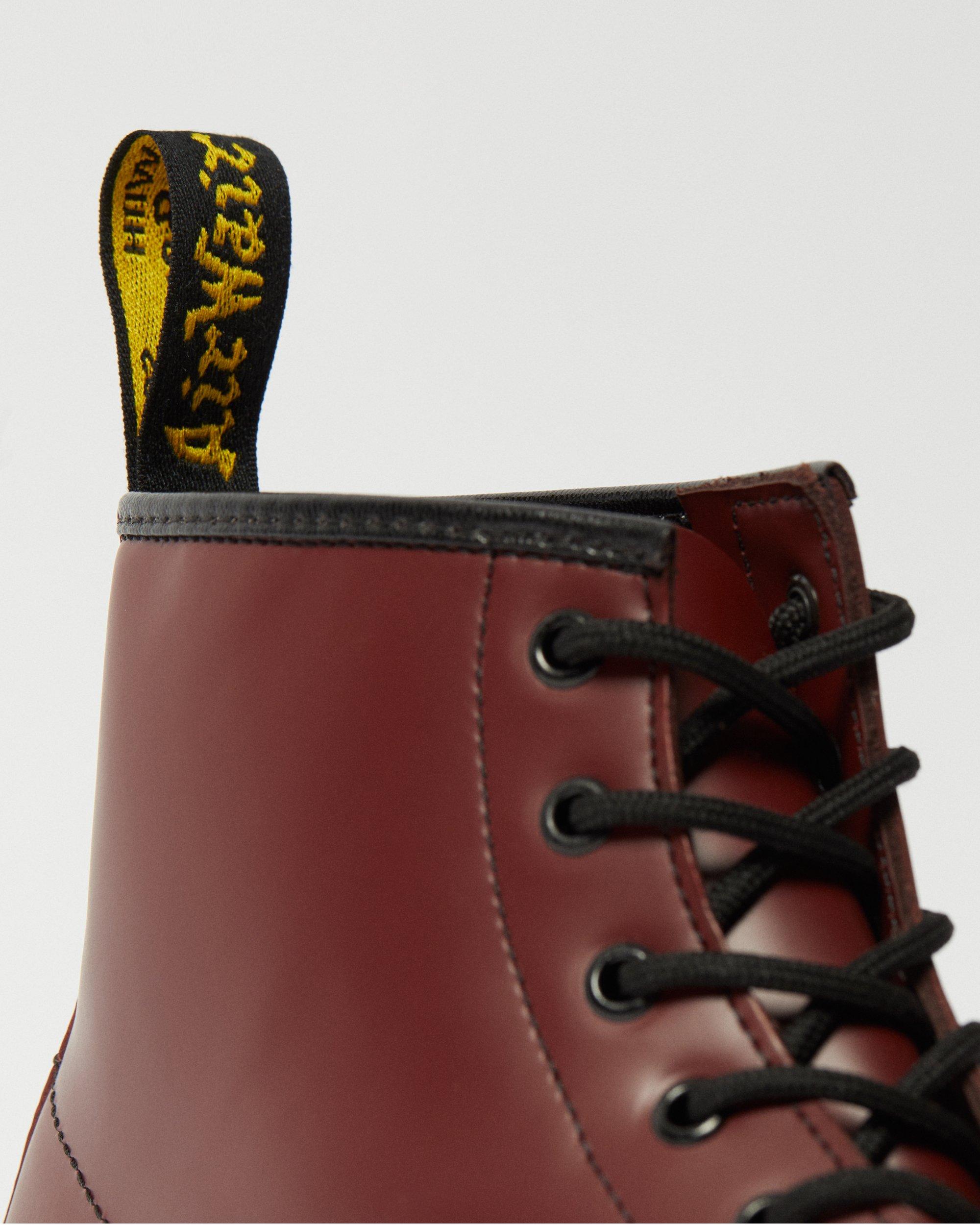 101 SMOOTH LEATHER ANKLE BOOTS in CHERRY RED | Dr. Martens™