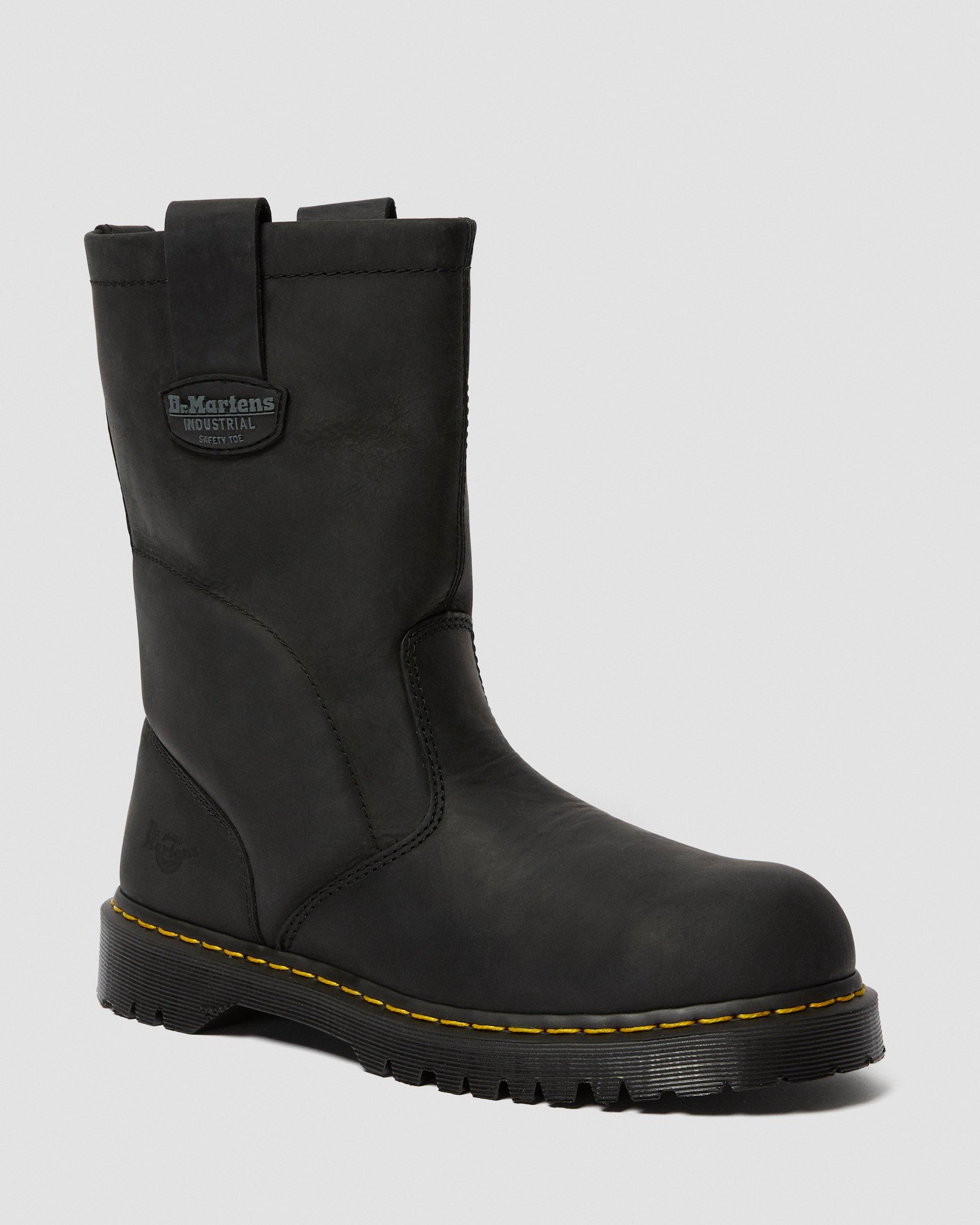 Icon 2295 Greasy Leather Steel Toe Work Boots in BLACK | Dr. Martens™