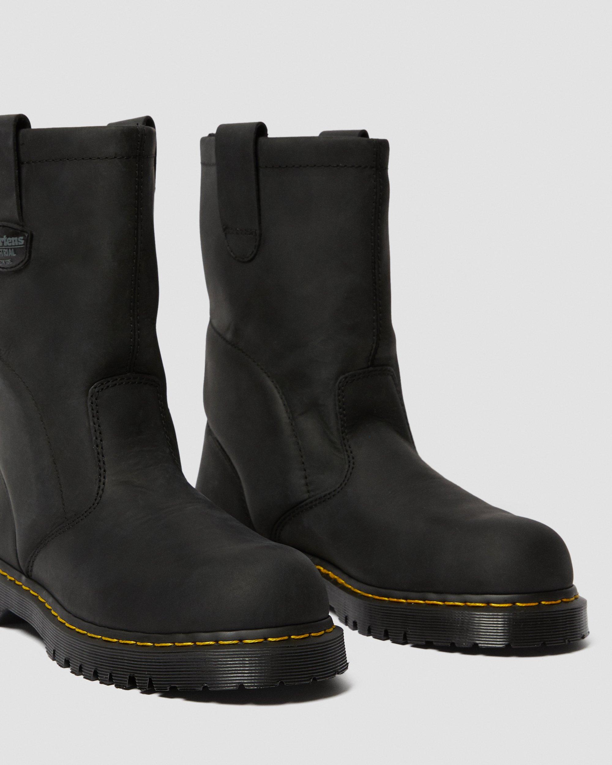 Icon 2295 Greasy Leather Steel Toe Work Boots in BLACK | Dr. Martens™