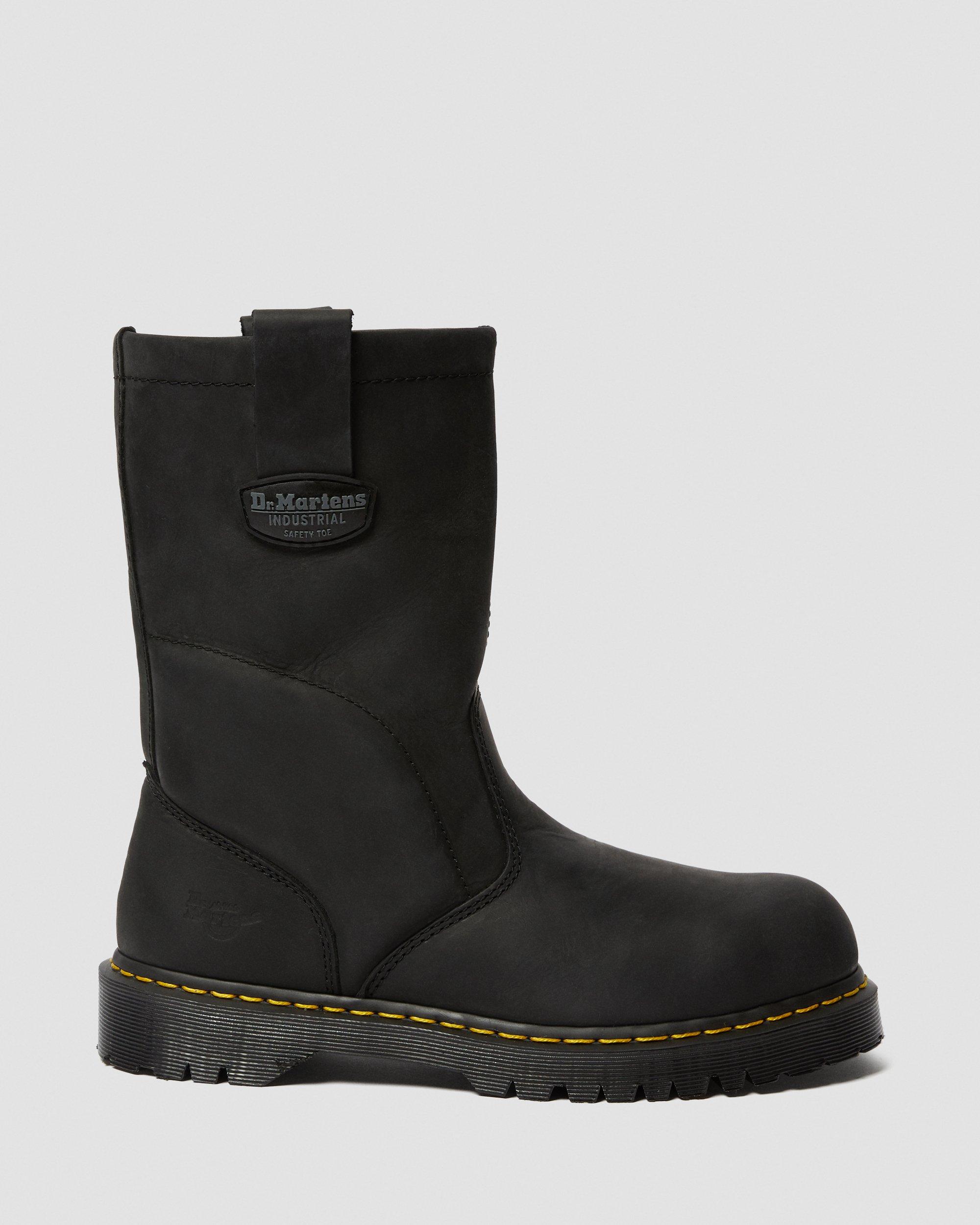 Icon 2295 Greasy Leather Steel Toe Work Boots in BLACK | Dr. Martens™