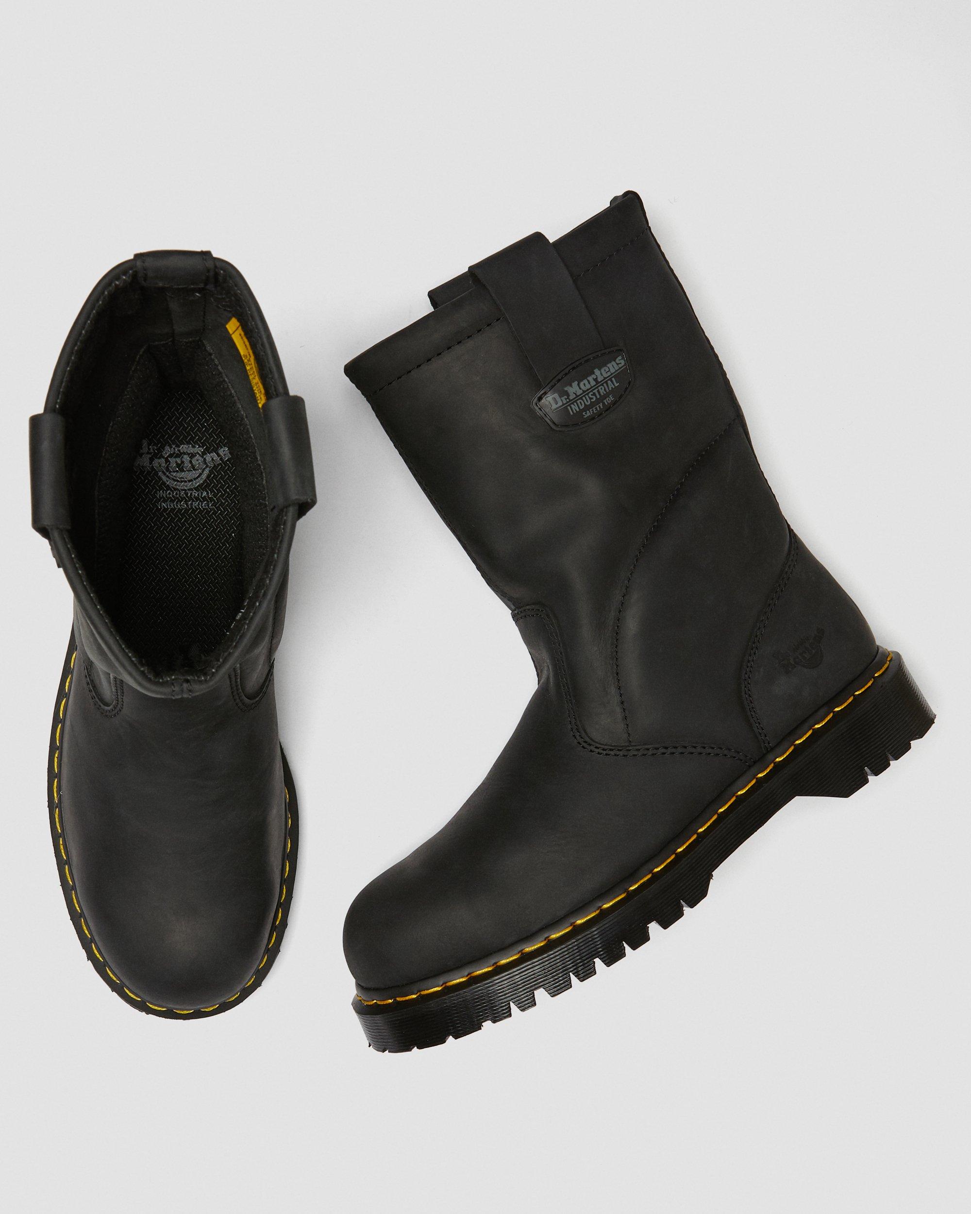 Icon 2295 Greasy Leather Steel Toe Work Boots in BLACK | Dr. Martens™