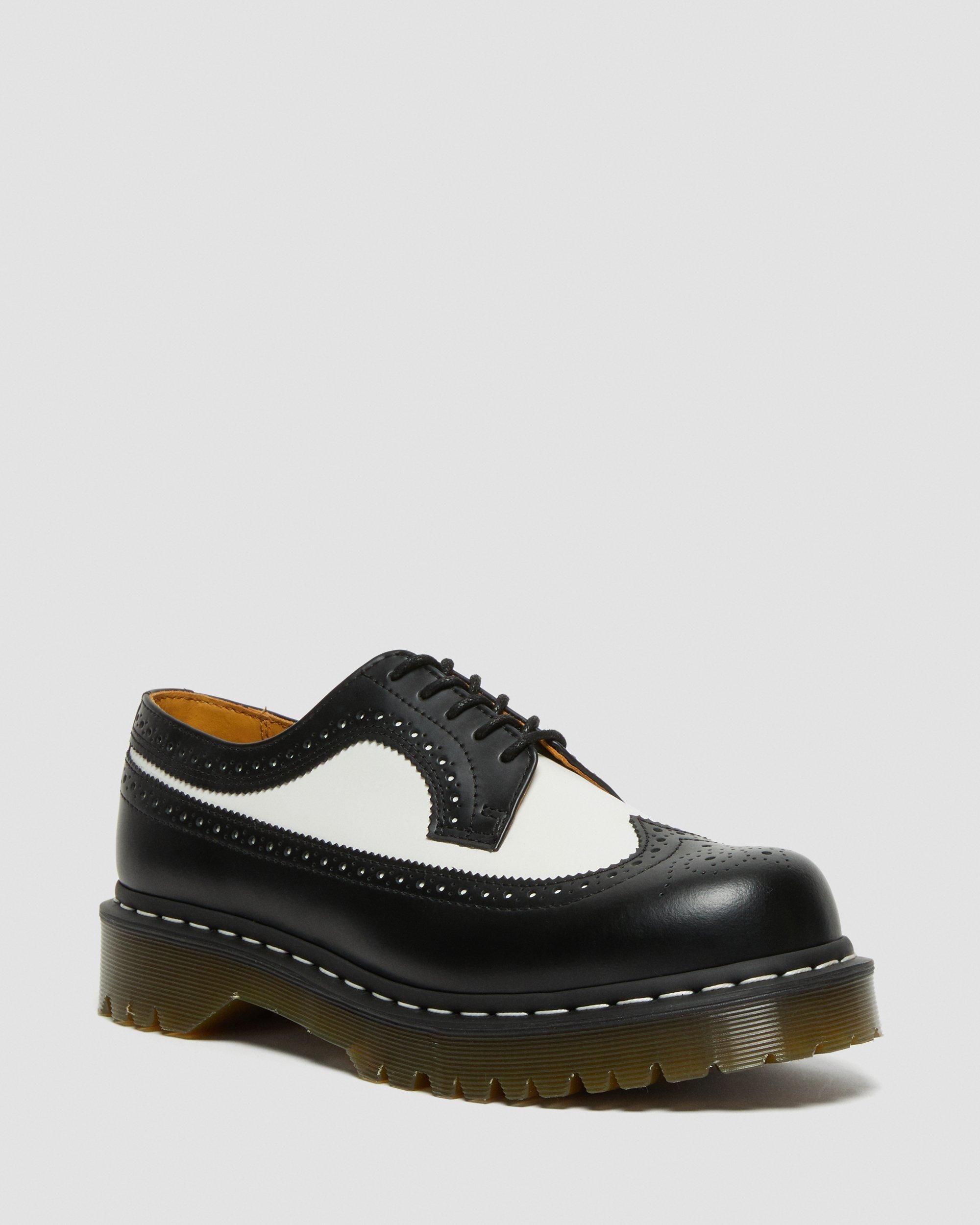 3989 Bex Smooth Leather Brogue Shoes in Black Dr. Martens