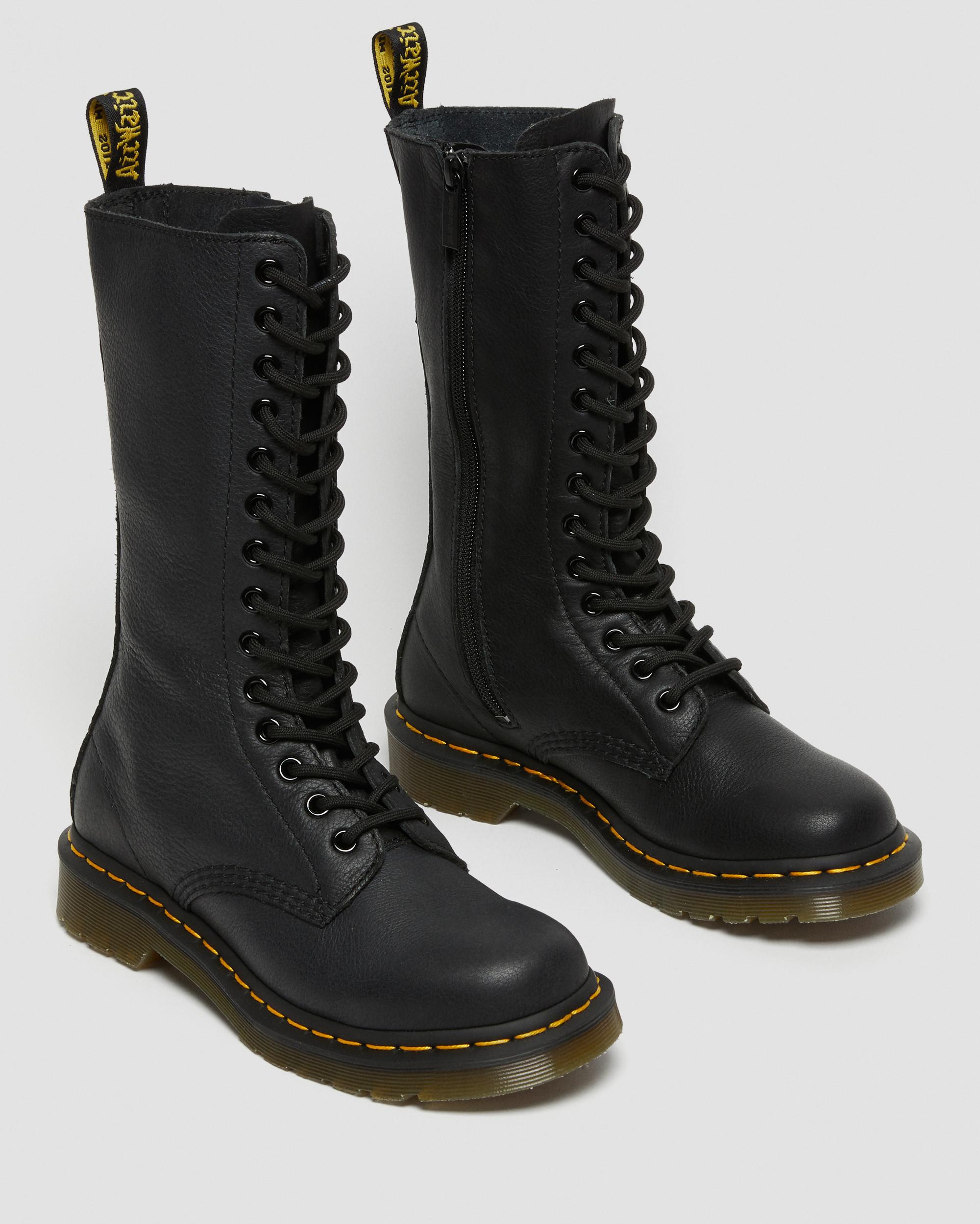 1B99 Virginia Leather Mid Calf Boots in Black