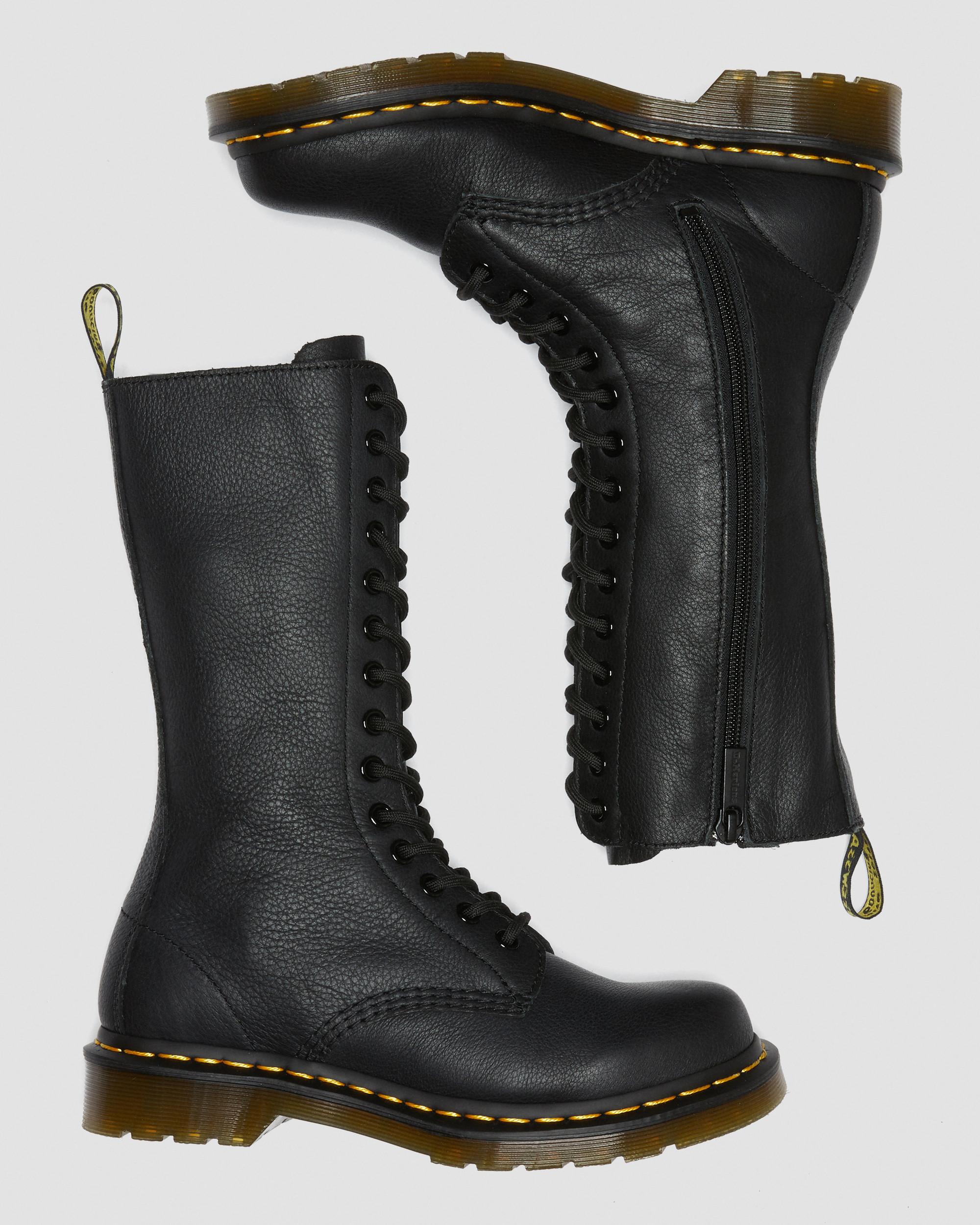 1B99 Virginia Leather Mid Calf Boots in Black