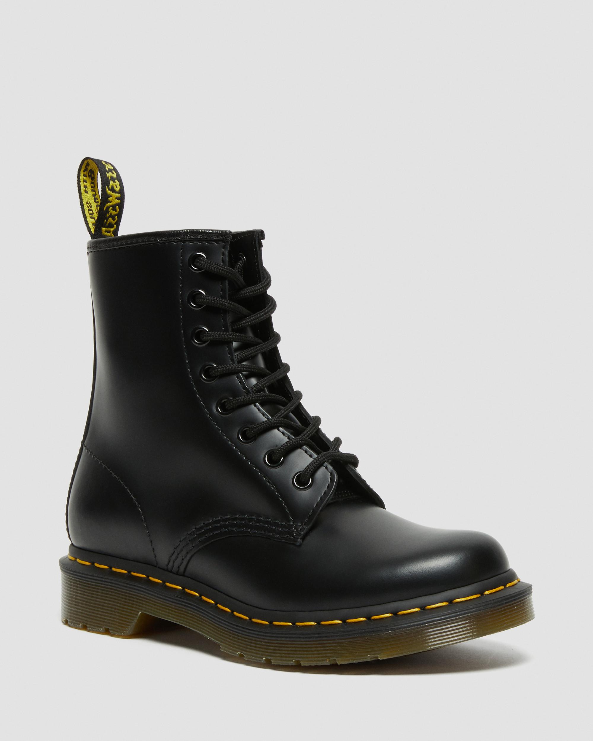 1460 Women's Smooth Leather Lace Up Boots in Black | Dr. Martens 1460 Women's Smooth Leather Lace Up Boots in Black | Dr. Martens