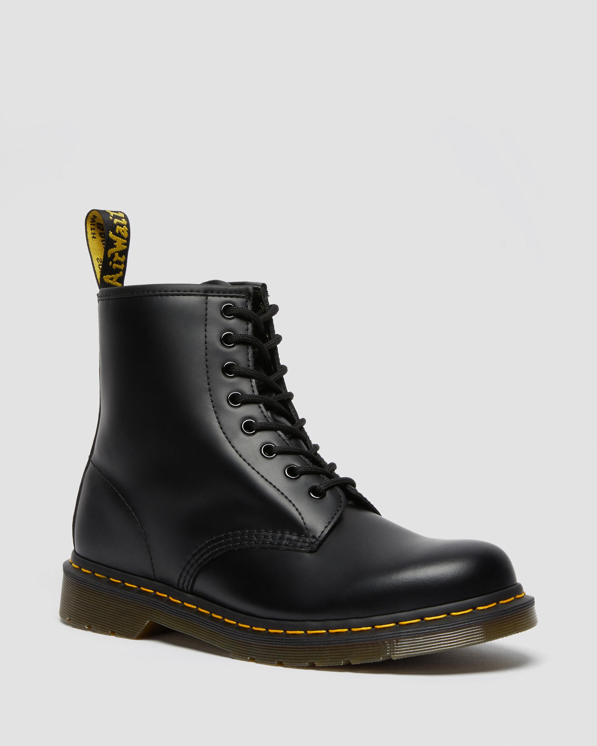 Yellow Stitch Smooth Leather Lace Up Boots | Dr. Martens