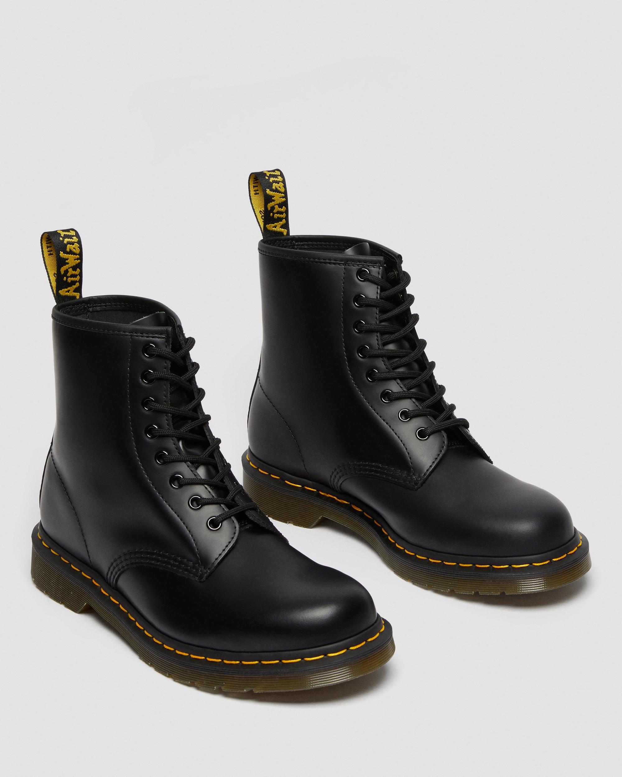 Dr. Black Up Smooth Boots | Leather Lace 1460 Martens in