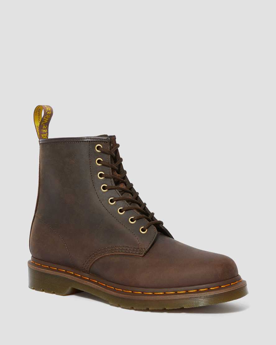 1460 Crazy Horse Leather Lace Up Boots in Brown Dr. Martens