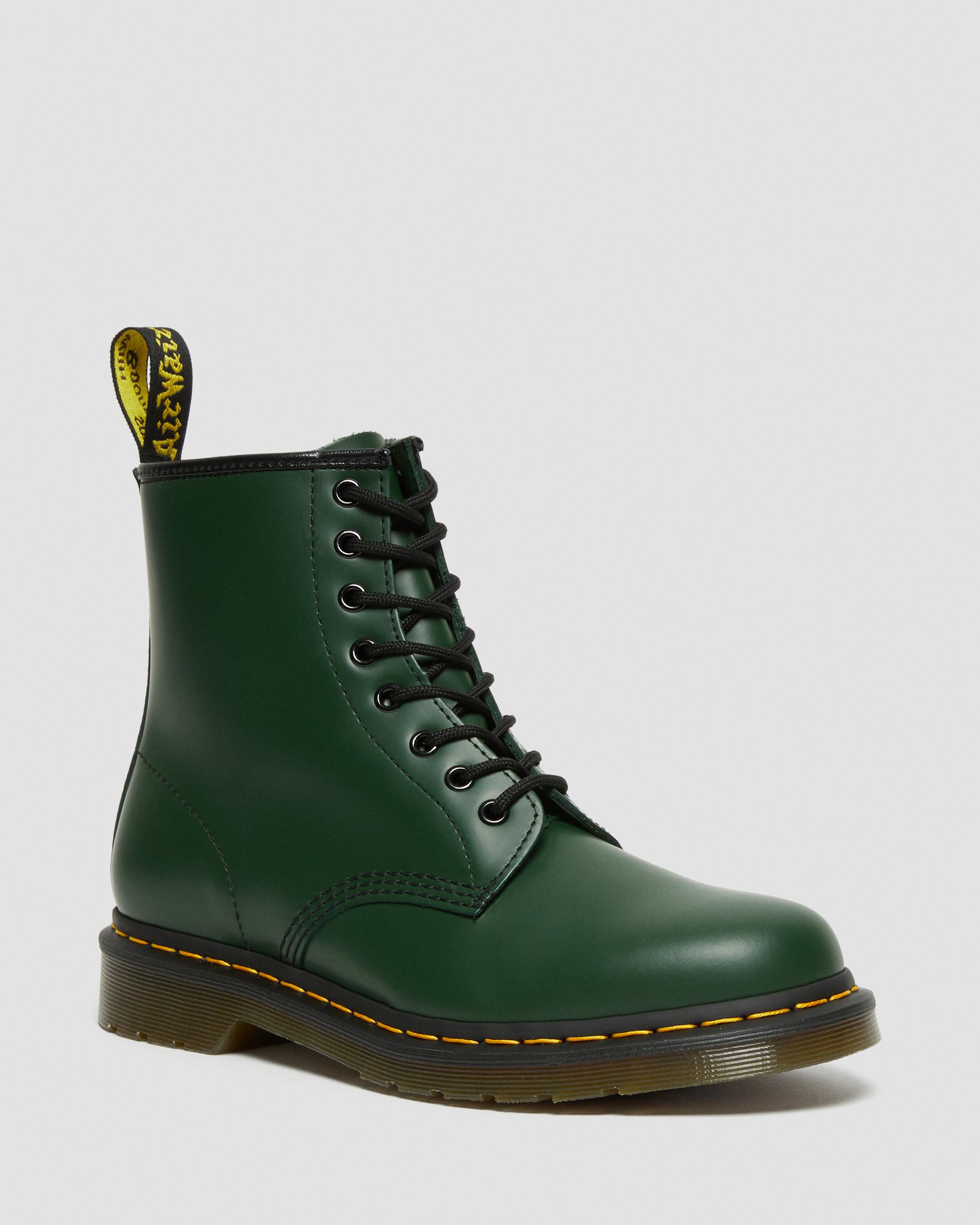 1460 Smooth Leather Lace Up Boots in Green