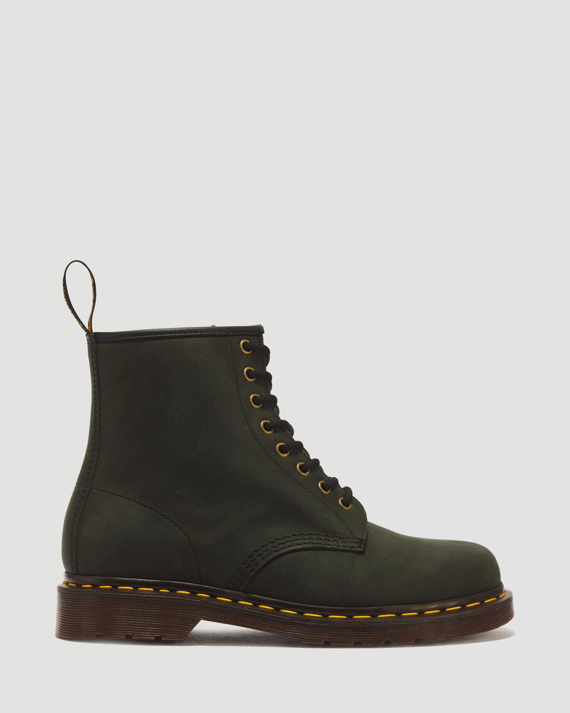 Dr. Martens 1460 Crazy Horse Leren Laarzen in Groen,